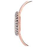 Swarovski Reloj Crystal Rose, Brazalete de Metal, Negro, PVD en Tono Oro Rosa