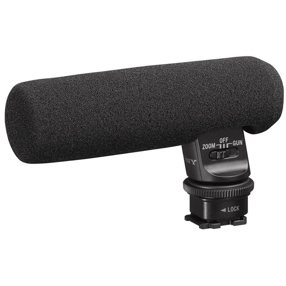 Sony ECM-GZ1M Gun Zoom Micrófono (con Accesorio de Interfaz múltiple, Apto para A6000, A7, A9) Negro