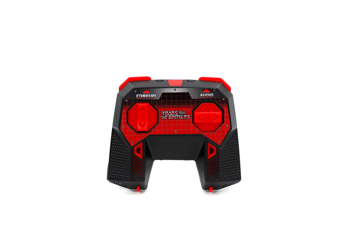 Jada Transformers Converting RC Optimus Prime - Coche de Control Remoto Modelo G1 Original - 30 cm de Largo en Modo camión, pie 35 cm de Alto Convertido en Modo Autobot con Luces Sonidos y Voz