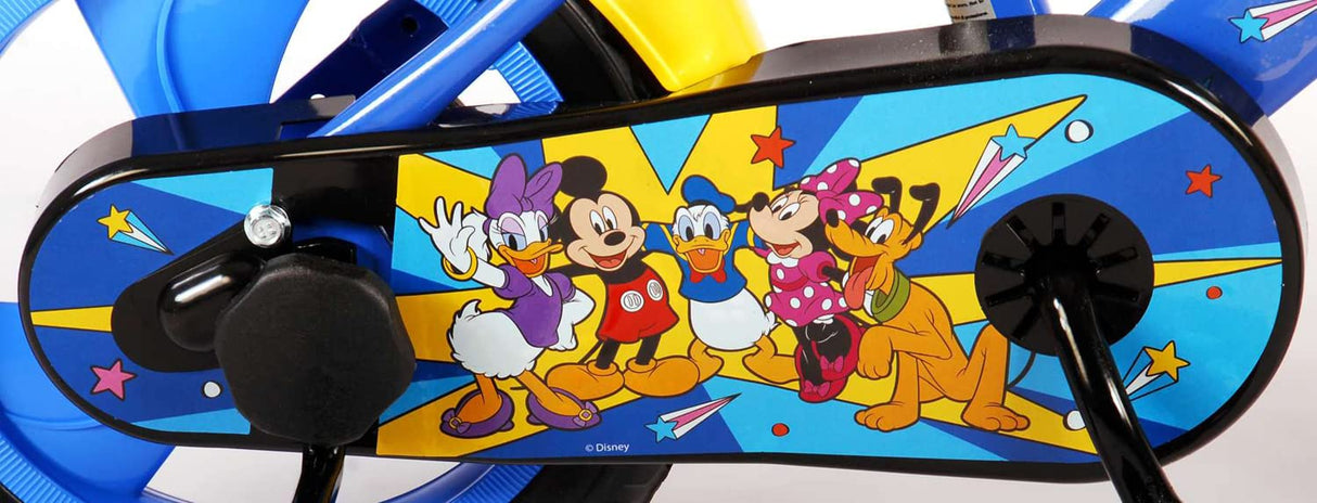 albri Bici Bambino Di Da Pollici Bicicleta Infantil de Mickey de 12 Pulgadas con estabilizadores Laterales y Botella, Bebés niños, Rojo y Azul, Piccola