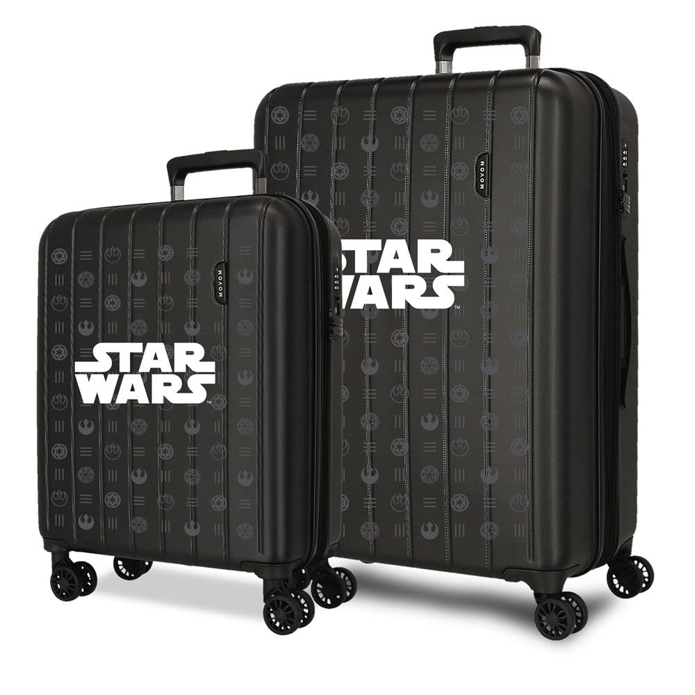 Joumma Star Wars Black Juego de Maletas Negro 55/65 cms rígida 6,8 kgs Cierre TSA Integrado ABS 6,8 kgs 109L Extensible Equipaje de Mano