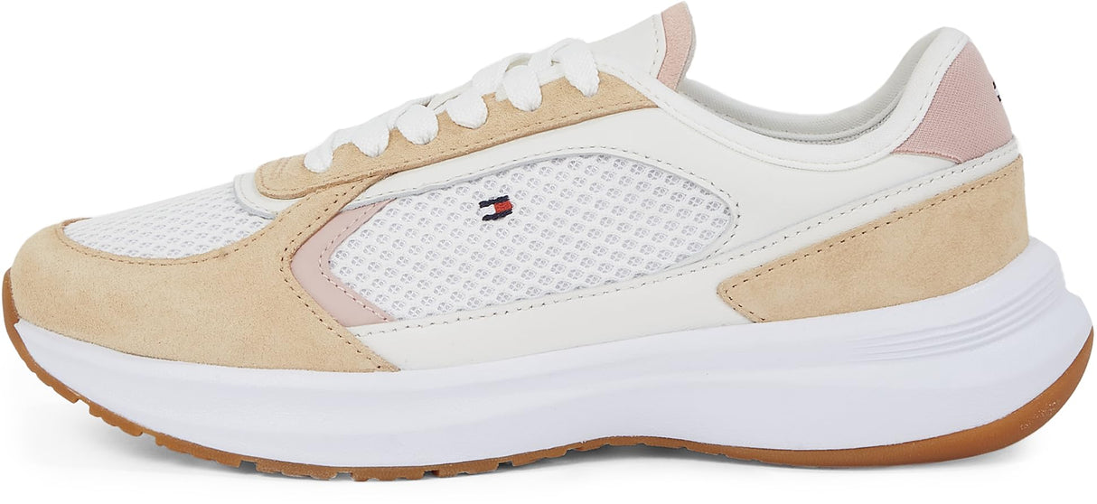 Tommy Hilfiger Runner Sneaker Mujer Sporty Low Top, Beige (Clayed Pebble), 40