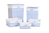 CESTA ROPA SET 5 MIMBRE POLIESTER 44X34X56