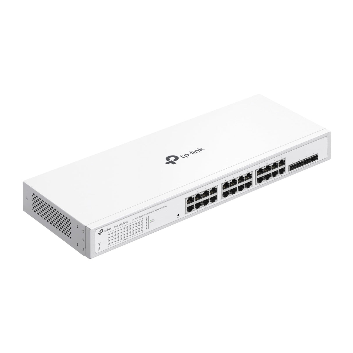 TP-Link Festa FS328G - Switch Gigabit de 24 Puertos con 4 Ranuras SFP, Gestión en la Nube, Optimización de Red para Empresas, Seguridad y Rendimiento Estable