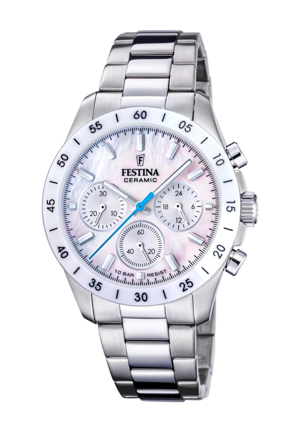 Reloj FESTINA para Unisex F20693/1 Ceramic Caja de Acero Inoxidable 316l Plateado Correa de Acero Inoxidable 316l Plateado