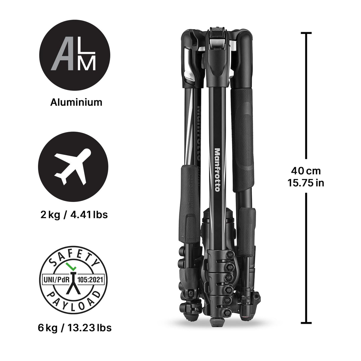 Manfrotto Befree 3-Way Live Advanced - Trípode y Cabezal de Aluminio para Cámaras y Videocámaras de hasta 6 kg, Ultracompacto - Accesorio para la Creación de Contenidos, Fotos y Videos