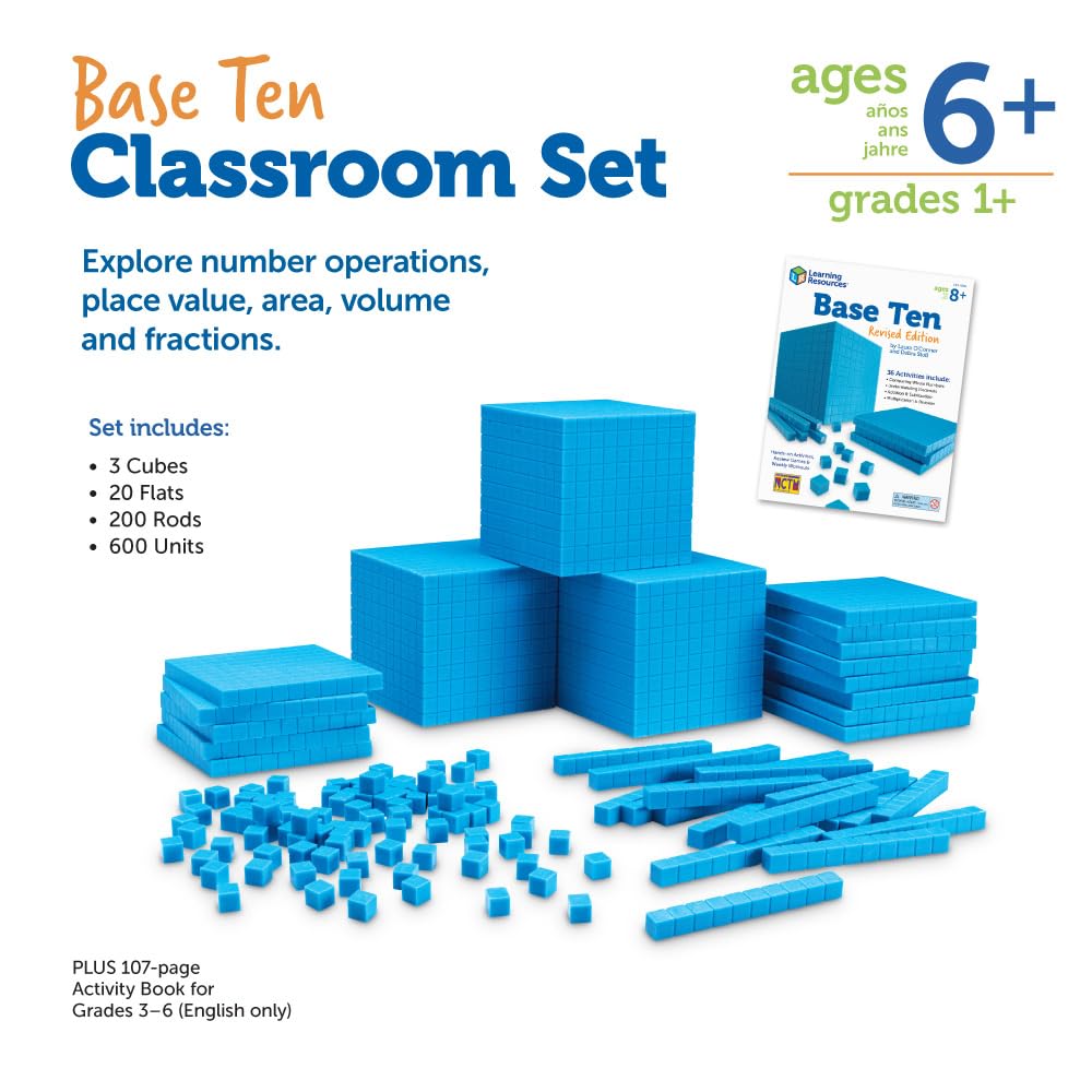 Learning Resources Set para el aula de bloques de plástico de base diez