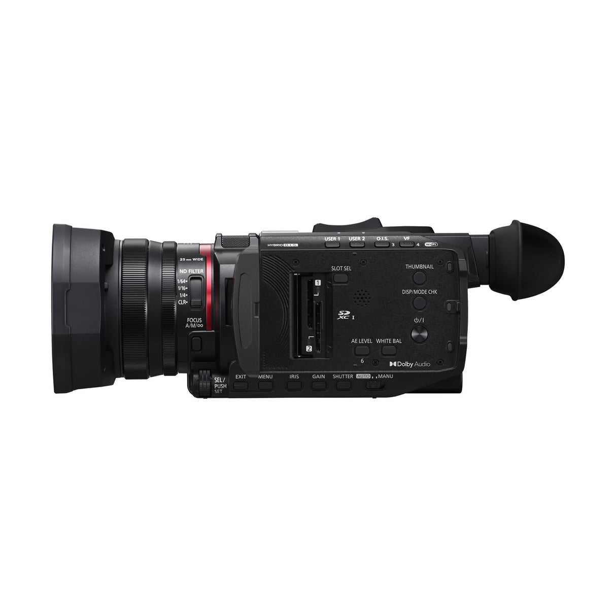 Panasonic HC-X1600E 4K 60p Videocámara Profesional con Lente Gran Angular de 25 mm, Zoom Óptico de 24x, OIS Híbrido de 5 Ejes, Wi-Fi, USB PD, Negra