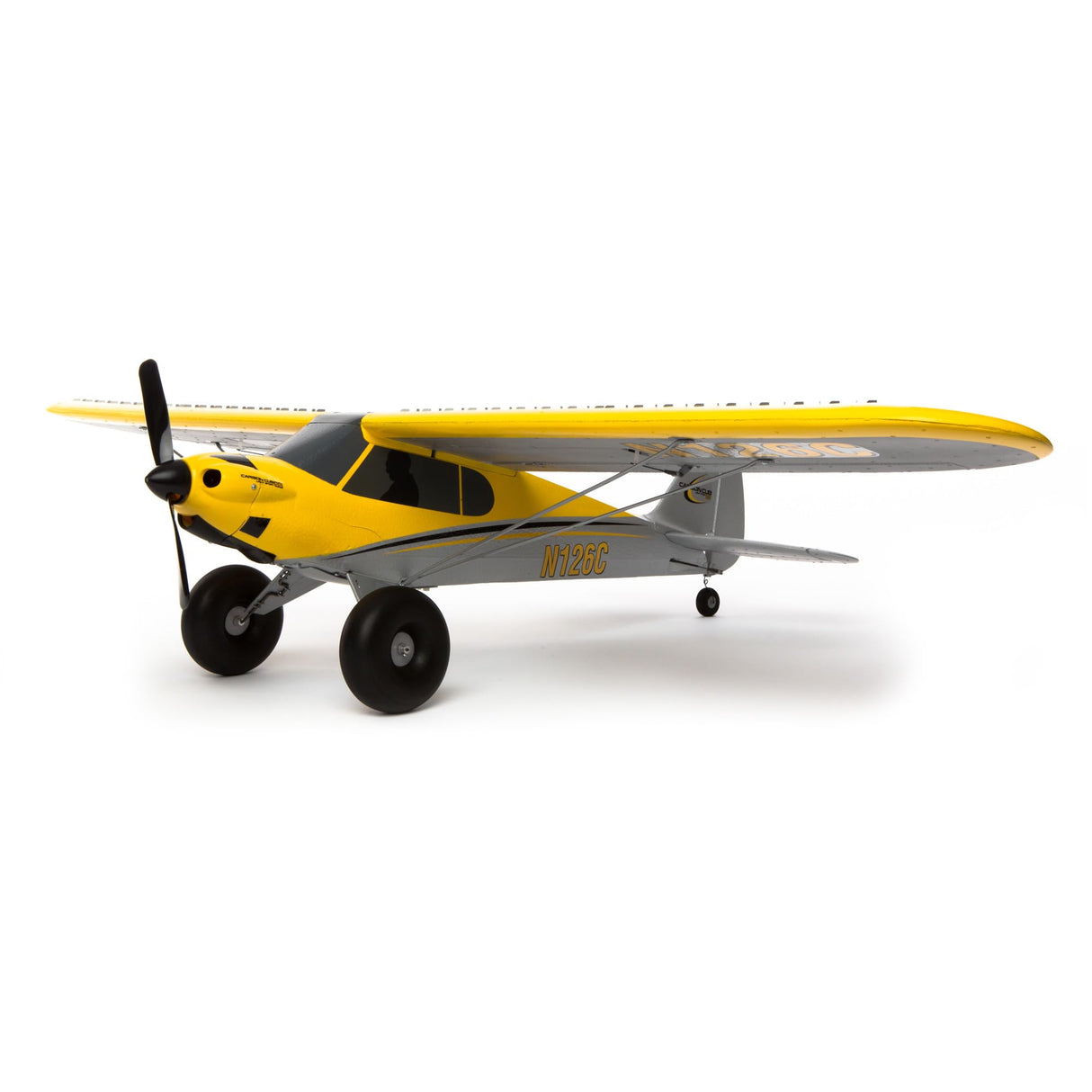 Hobbyzone Avión RC Carbon Cub S 2 1,3 m BNF Basic (transmisor, batería y Cargador no incluidos) con Caja Fuerte, HBZ32500, Amarillo