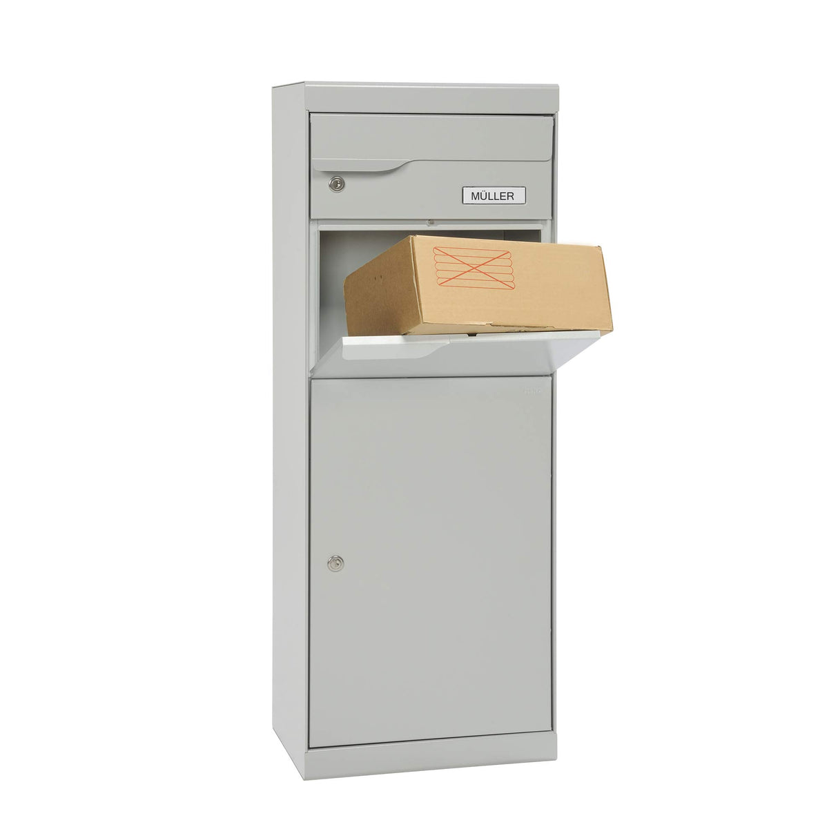 MEFA 771031M Paquetes ETNA 771 con Placa para Nombre-(Color Aluminio Blanco, buzón con Cerradura, 1094 x 402 x 305 mm)