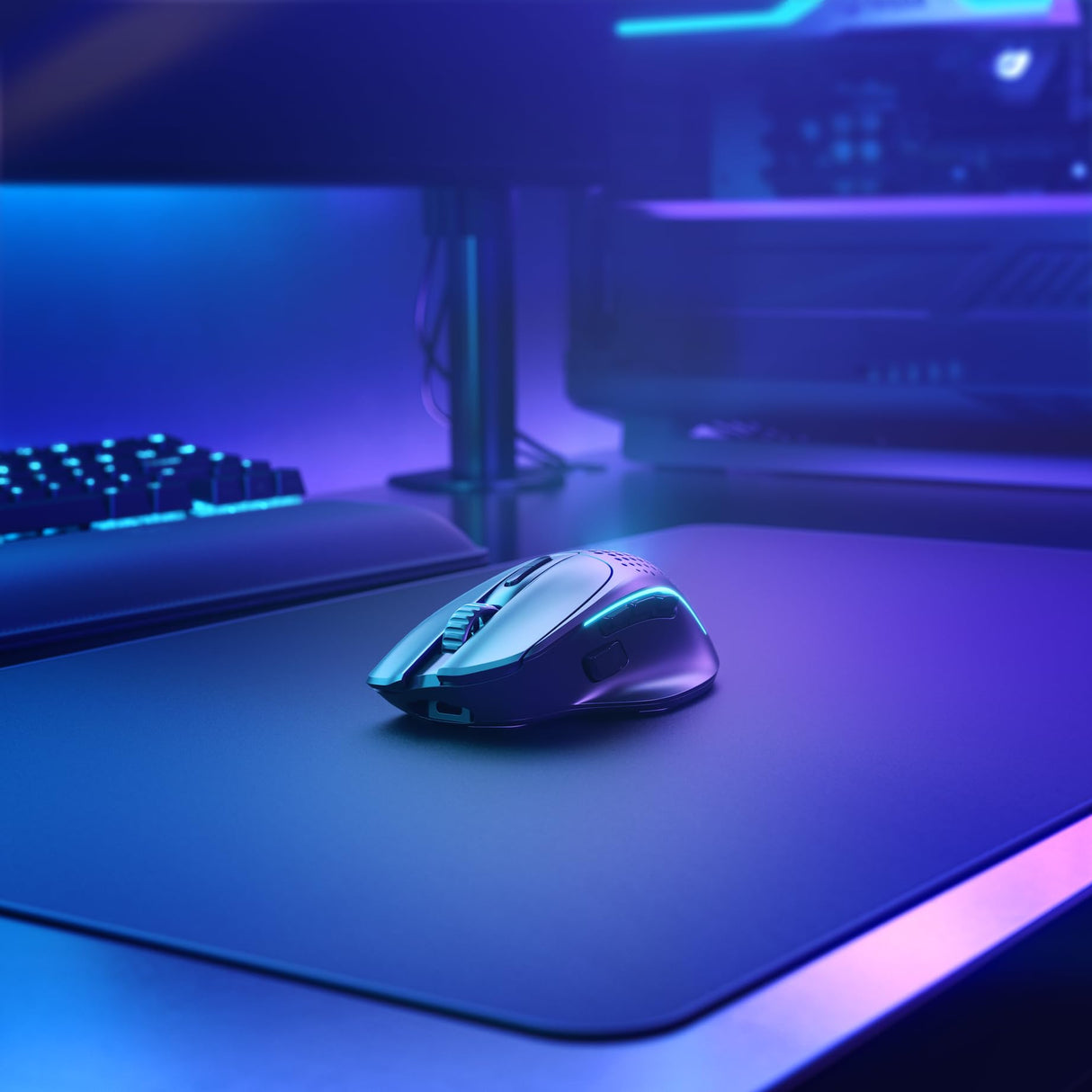 Glorious Gaming Model I 2 Wireless Ratón gaming inalámbrico - Híbrido 2,4 GHz y Bluetooth, superligero, 9 botones (2 intercambiables), RGB, gran batería, MMO/MOBA/FPS, reposapulgares lateral - Negro