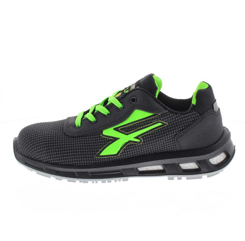 U-Power Red Lion Strong, zapatos de seguridad unisex, ligeros, flexibles, de cuero antipinchazos, con inserto Infinergy, con puntera de aluminio - Green Vert 44