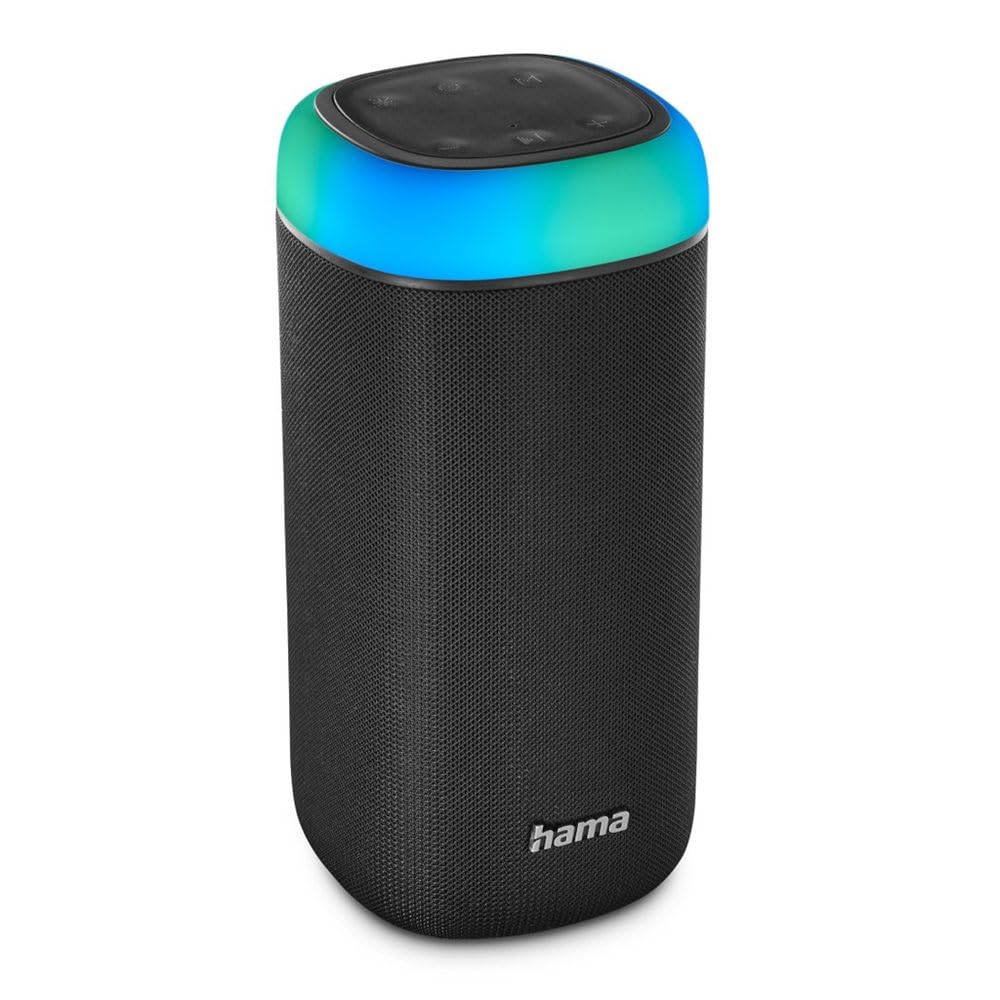 Hama | Altavoz Bluetooth con Luces LED (5 Modos Diferentes, Se Pueden conectar 2 Altavoces, Protección IPX4, 12h de música), Color Negro