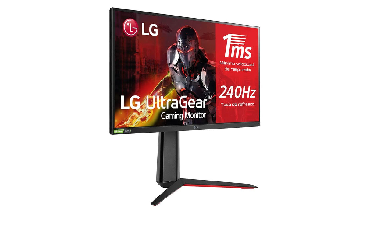 LG 27GP750-B - Monitor Gaming UltraGear 27 pulgadas, 240Hz, 1 ms, 1000:1, 400nit, DCI-P3 98%, 16:9, HDMI, DisplayPort, Tecnología Black Stabilizer, Conectividad Universal, Color Negro