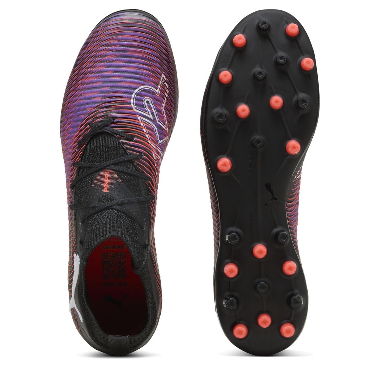 PUMA Future 8 Pro MG, Zapatillas de fútbol Unisex Adulto, Black White-Glowing Red, 40.5 EU