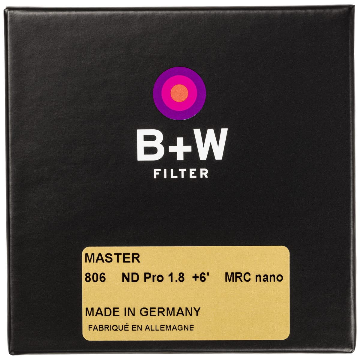 B+W Filtro Gris ND 1,8 MRC Nano Master de 82 mm (16 Recubiertos, Fino, Premium), Color Negro