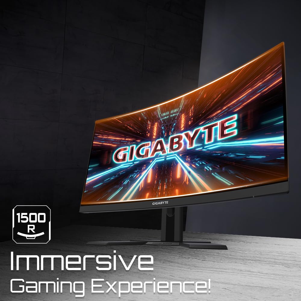 GIGABYTE G27FC A 27" Monitor de Juego Curvo FHD - 1920 x 1080, 1500R, 165Hz, 1ms, 250 cd/m², FreeSync Premium, HDMI 1.4, Displayport 1.2