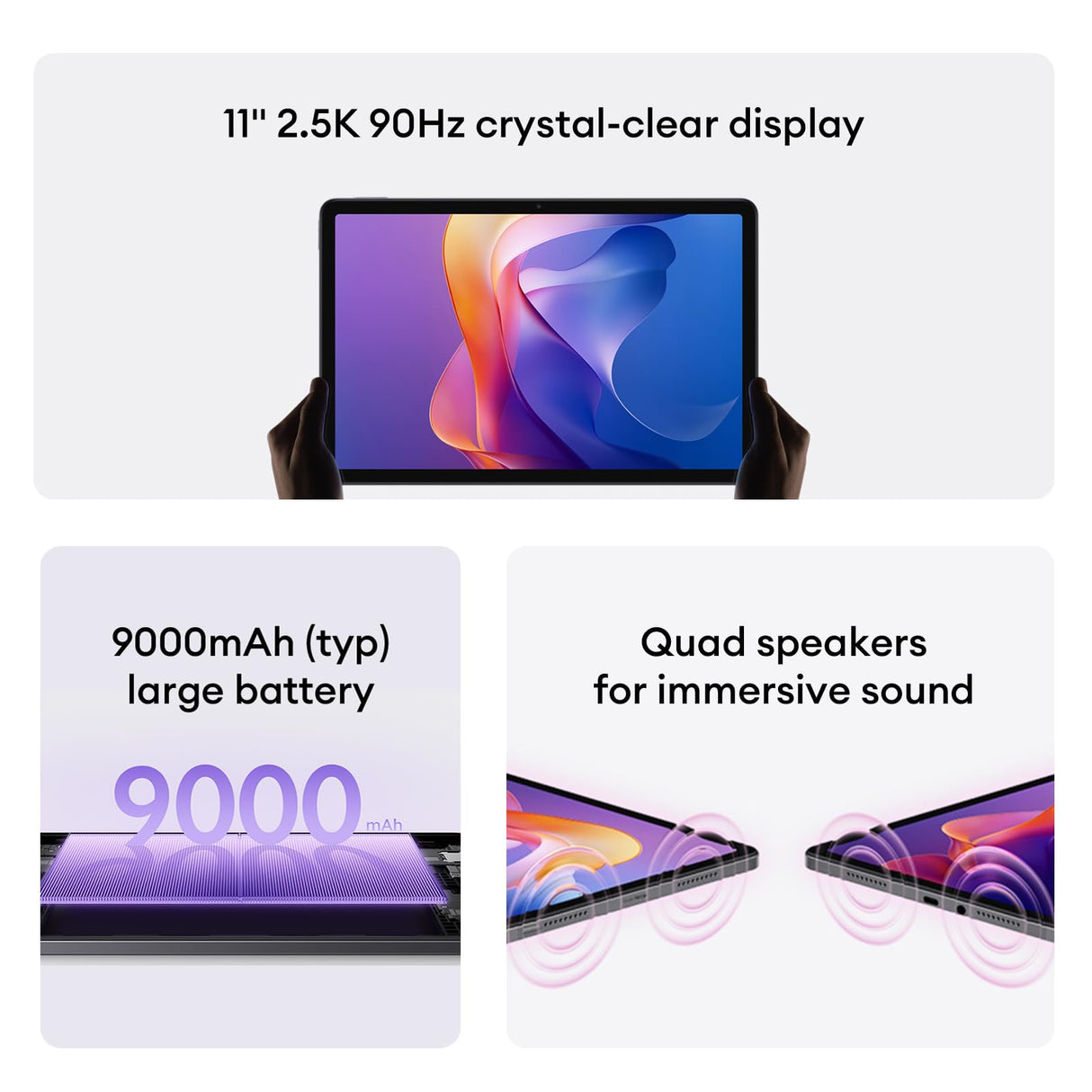 XIAOMI Redmi Pad 2 - Tablet de 11" 2.5K (MediaTek G100-Ultra, 4GB de RAM, 128GB de ROM, WiFi 5 + Bluetooth 5.3, Batería de 9000 mAh, Cargador no Incluido), Gris (Versión ES)