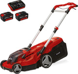 Einhell Cortacésped a batería RASARRO 36/38 Kit Power X-Change (36 V, 38 cm ancho de corte, 450 m², Brushless, función de mulching, 45L bolsa recolectora, con 2x 4,0 Ah baterías y Twincharger)