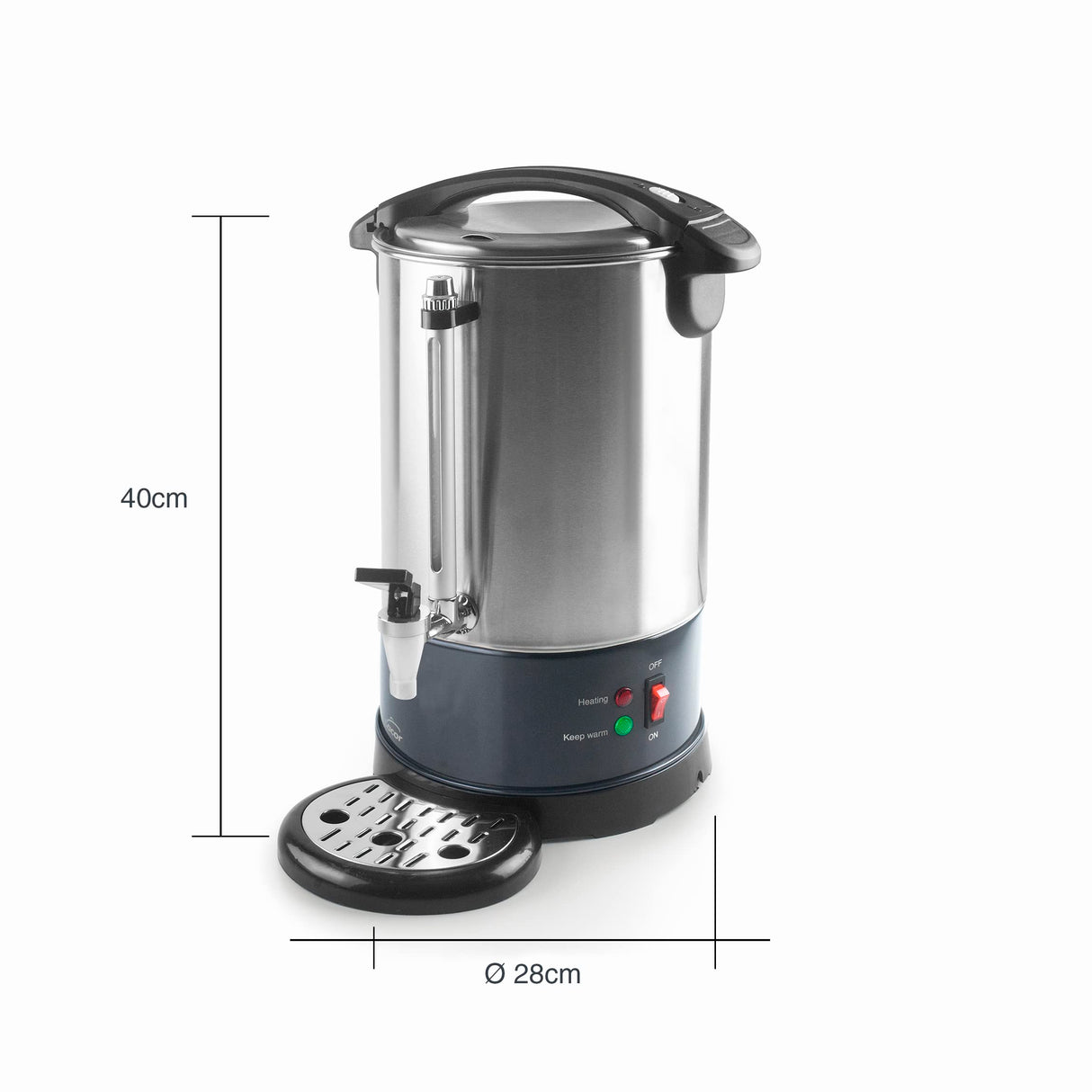 LACOR - 69486 - Cafetera Percoladora, Percolador Cafetera, Con 2 Sistemas de Calentamiento Independientes, Acero Inoxidable, Capacidad 6 L, 1500W