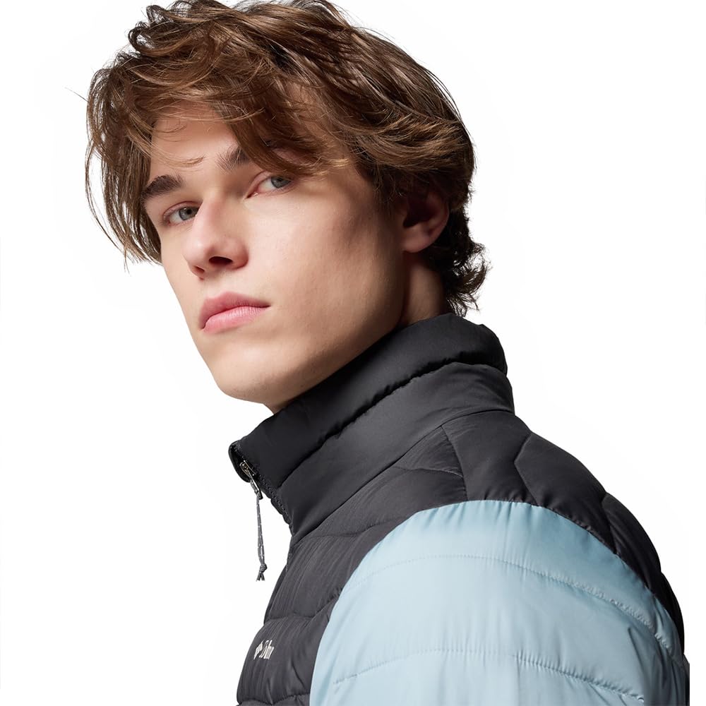 Columbia Powder Lite 2 - Chaqueta acolchada para hombre, azul aplastado, tiburón, talla L