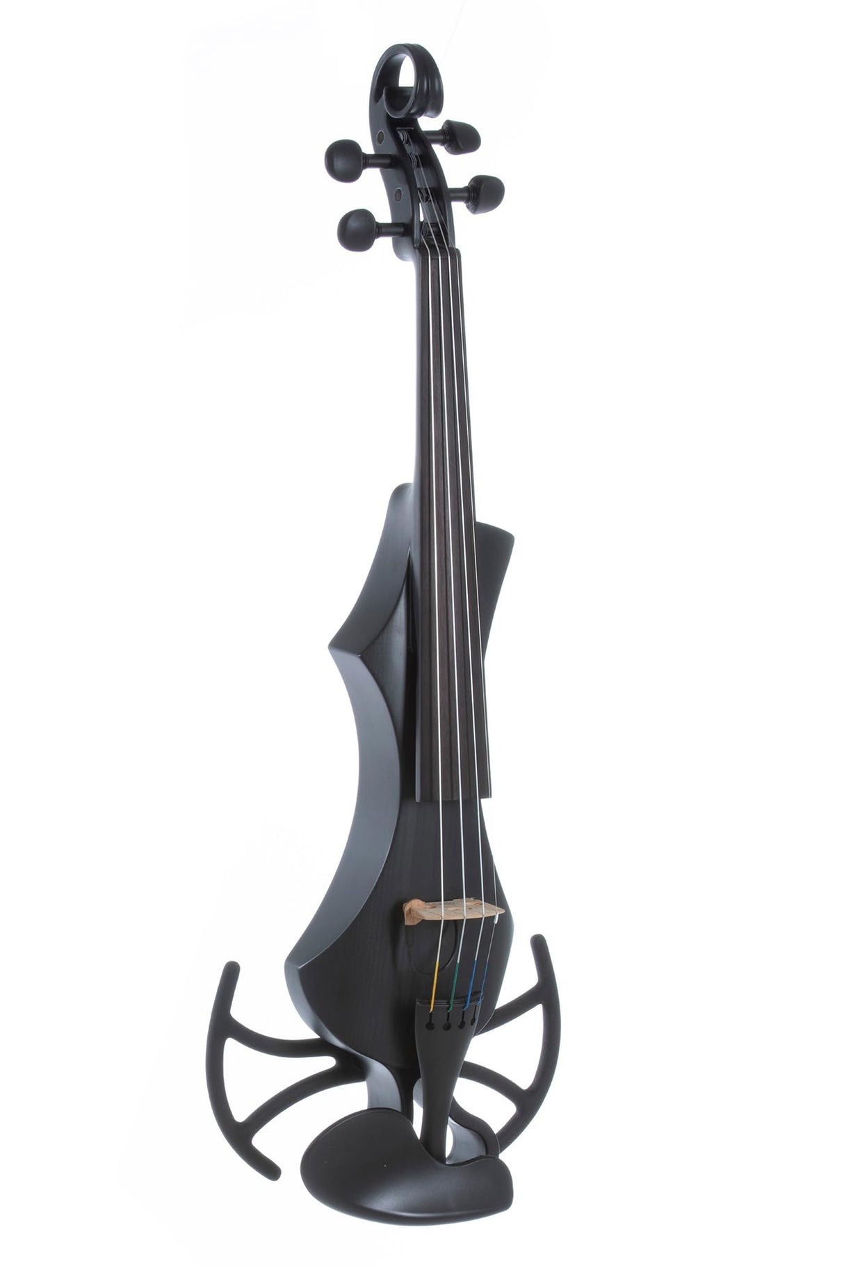GEWA E-Violin, violín electrónico, Novita 3.0 negro con adaptador para apoyos de hombro, 4 cuerdas