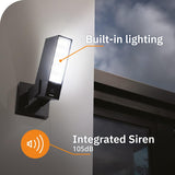 Netatmo Cámara de Vigilancia Exterior Sirena 105 dB y Foco 12W, Video HD, Detección Avanzada de Personas, Animales y Vehículos, Visión Nocturna, Almacenamiento Local Gratis - NOC-S-AMZ