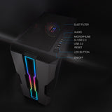 Caja semitorre Gaming Negra con ventilación optimizada, diseño RGB, Espacio para múltiples Discos Duros, Ideal para Gamers y Montaje de PC.