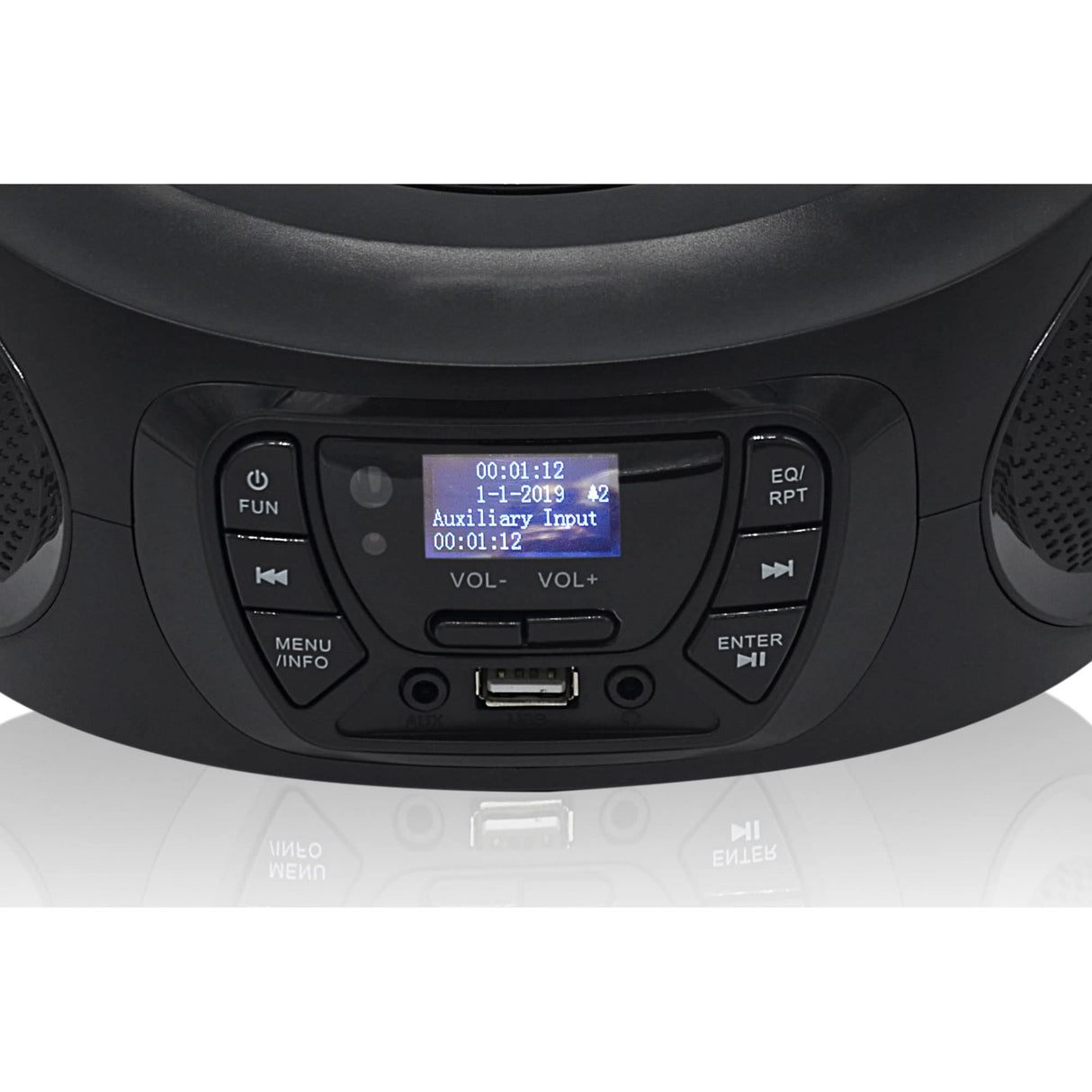 Roadstar Radio Portátil CDR-375D+/BK Radio CD Player Portátil Dab/Dab+ / FM, Boombox Reproductor CD-MP3, Puerto USB, Stereo, Mando a Distancia, AUX-IN, Salida de Auriculares, Negro
