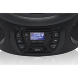 Roadstar Radio Portátil CDR-375D+/BK Radio CD Player Portátil Dab/Dab+ / FM, Boombox Reproductor CD-MP3, Puerto USB, Stereo, Mando a Distancia, AUX-IN, Salida de Auriculares, Negro