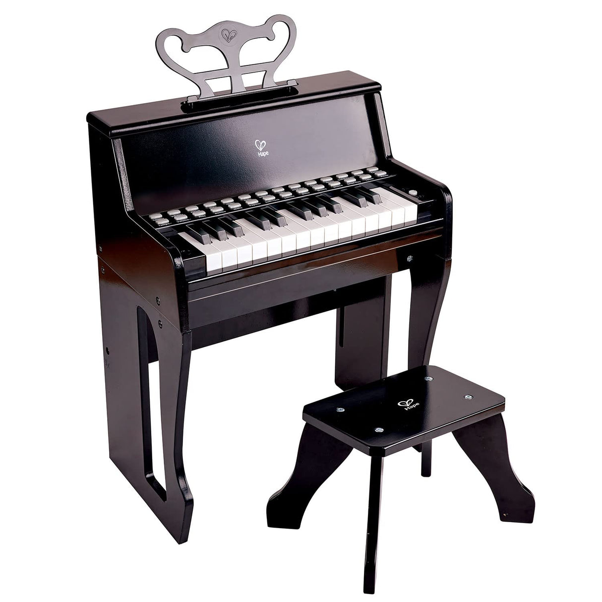 Hape - Piano con Taburete Aprende con Luces Negro (E0629)