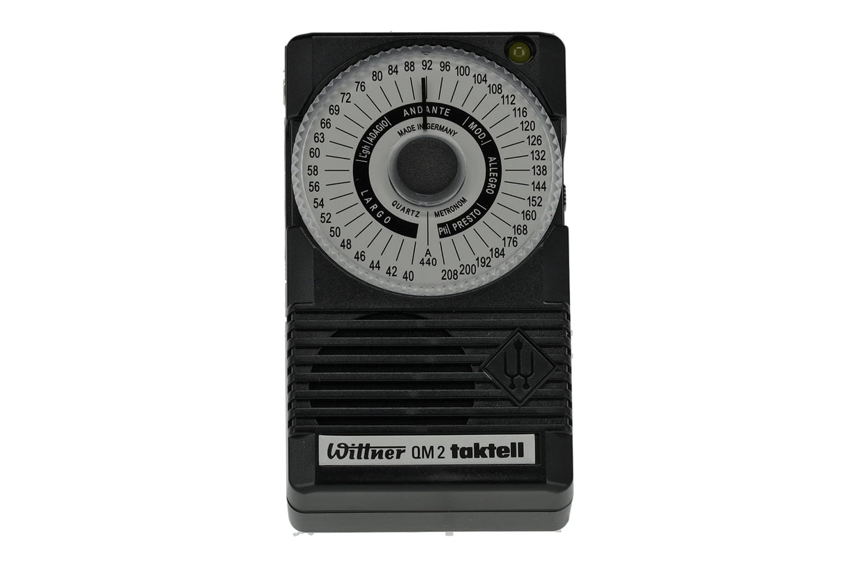 Wittner Taktell® Quartz QM 2 Series 861 - Carcasa de plástico negro - 40-208 pulsaciones/minuto - 39 posiciones de tempo - Con afinación de concierto a1 = 440 Hz - Incluye pila (9 voltios)