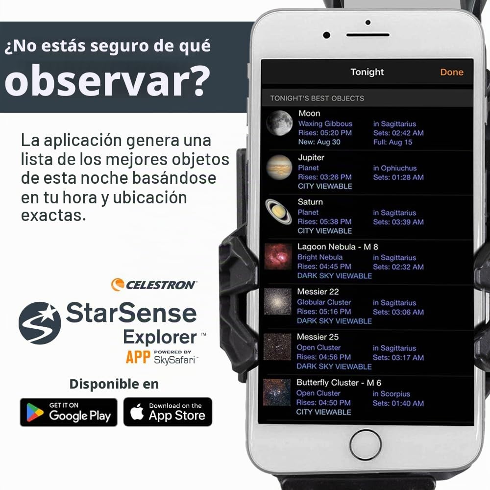 Celestron 22462 StarSense Explorer DX 5” Telescopio Schmidt-Cassegrain Compatible con Aplicaciones para teléfonos Inteligentes Funciona con la aplicación StarSense - Compatible con iOS/Android