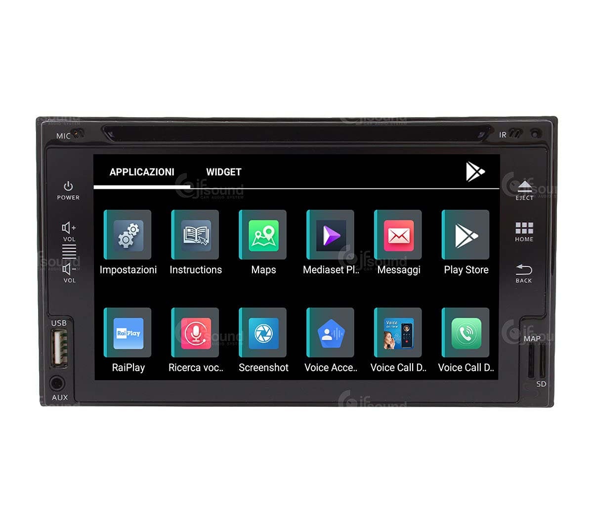 Autorradio Universal 2 DIN Android GPS Bluetooth WiFi Dab USB Pantalla táctil Full HD 6,2" procesador de 8 núcleos y comandos de Voz
