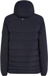 Tommy Hilfiger Cazadora acolchada Hombre Mid Quilt con capucha, Azul (Desert Sky), L