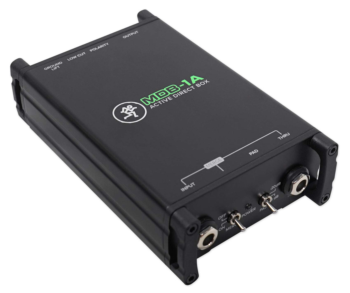 MACKIE MDB-1A caja de inyección directa (DI) activa con corte de graves, polaridad, Ground Lift, atenuador de -20 dB y Merge