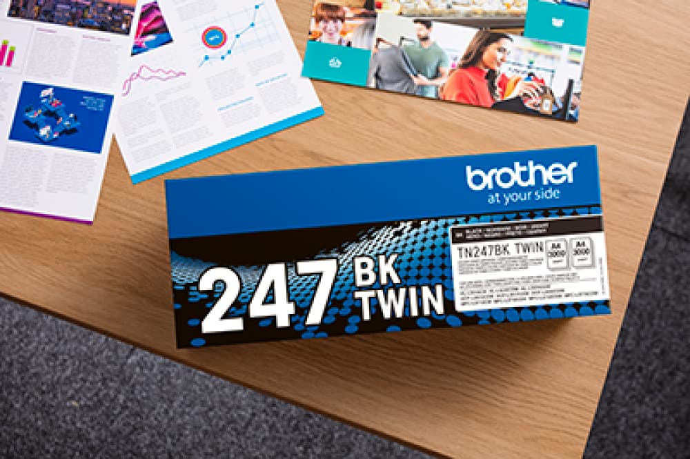 Brother TN247BKTWIN Pack de 2 cartuchos de tóner negro de larga duración, Para las impresoras HLL3210CW, HLL3230CDW, HLL3270CDW, DCPL3510CDW, DCPL3550CDW, MFCL3710CW, MFCL3750CDW, MFCL3770CDW