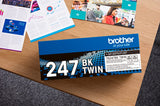 Brother TN247BKTWIN Pack de 2 cartuchos de tóner negro de larga duración, Para las impresoras HLL3210CW, HLL3230CDW, HLL3270CDW, DCPL3510CDW, DCPL3550CDW, MFCL3710CW, MFCL3750CDW, MFCL3770CDW