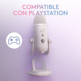 Logitech G Blue Yeti Micrófono USB para Streaming de Gaming, Software Blue VO!CE, PC, Podcast, Estudio, Mic para Ordenador, Temas únicos de Streamlabs, Acabado de Edición Especial - Blanco