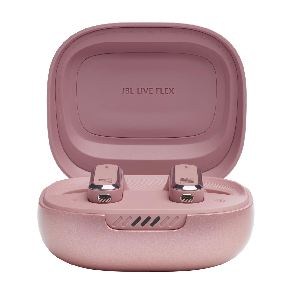 JBL Live Flex, Auriculares In Ear inalámbricos con estuche de carga inteligente, tecnología Bluetooth y de cancelación adaptativa de ruido, llamadas manos libres y hasta 40 horas de autonomía, rosa