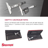 Starrett 446AZ-3RL - Medidor digital de profundidad, tope de carraca, tuerca de bloqueo, tipo micrometro, rango de 0 – 3 pulgadas, graduación de 0,001 pulgadas, precisión de +/-0,0001 pulgadas.