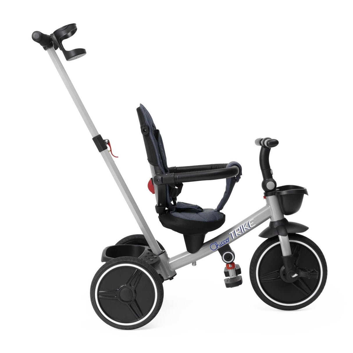 Chicco, 4in1 Trike Triciclo con Estructura de Metal, Ruedas Goma EVA, Cinturón de 4 Puntos, Manillar Telescópico y Capota Desmontable, Cochecito con Asiento Reversible, Cesta, Juguete 6 Meses - 5 Años