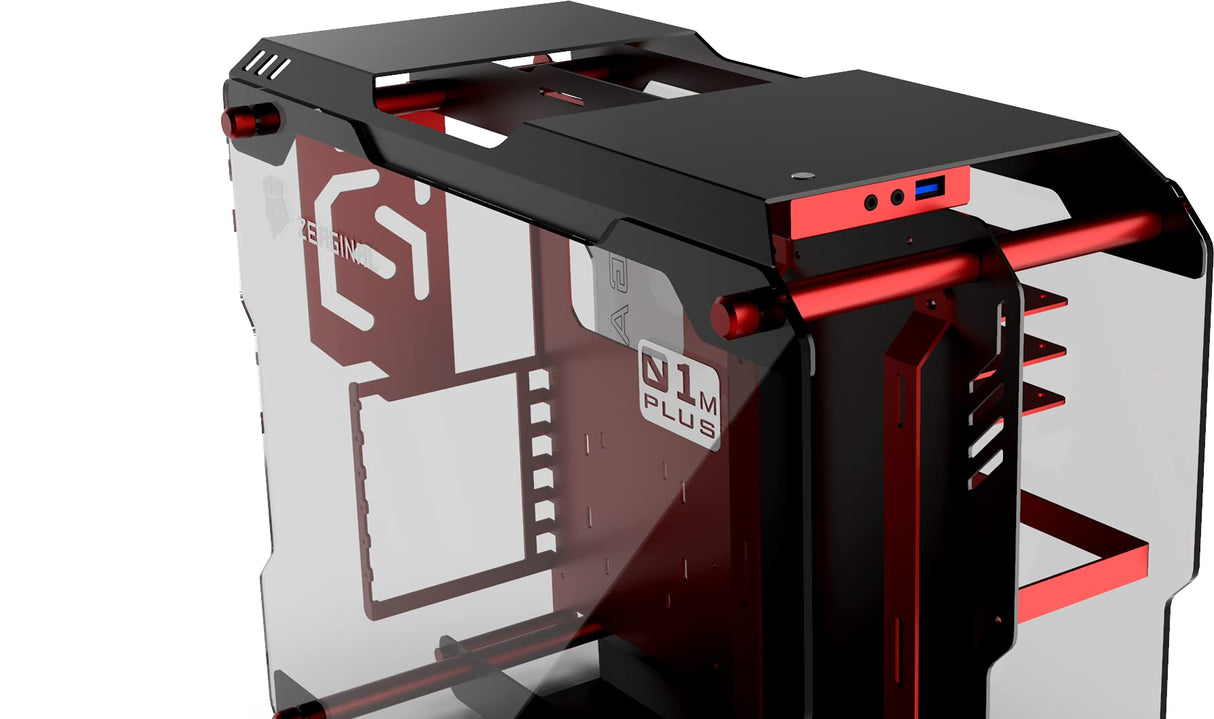Zeaginal ZC-01M Plus (Negro/Rojo) - Carcasa del Ordenador Abierto ATX