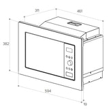 Taurus MO20IXD - Microondas digital encastrable, 20L capacidad, 800W, grill 1000W, 5 niveles de potencia, botón inicio rápido, 8 menús automáticos, temporizador hasta 35 min, fácil instalación, inox