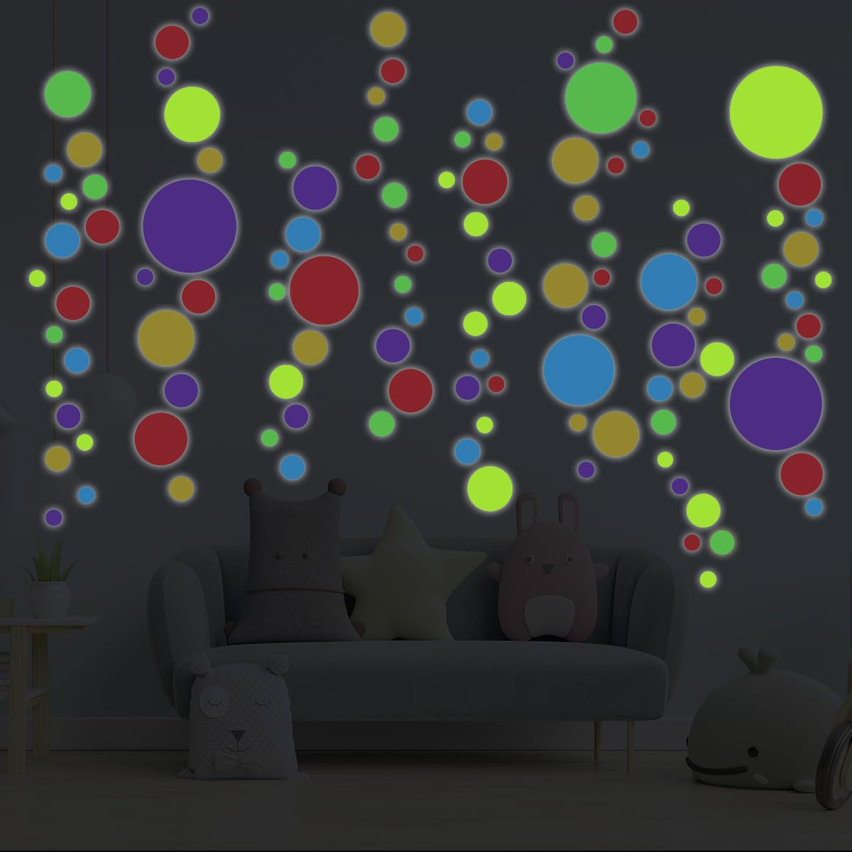 Ambiance - Adhesivo decorativo para pared (80 x 60 cm), diseño de puntos multicolor