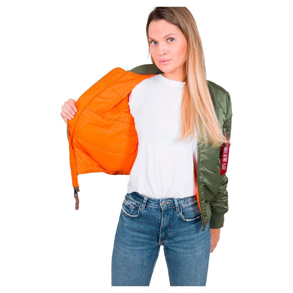 ALPHA INDUSTRIES MA-1 VF 59 Chaqueta, Verde (Sage Green-01), M para Mujer