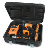 BETA 1972/K20V-13BMC80 – Kit de taladro de impacto sin escobillas de 20 V con 2 baterías de 4 Ah y cargador, 80 Nm, portabrocas de 13 mm, LED integrado, estuche rígido