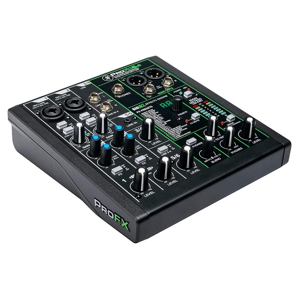 MACKIE ProFX6v3 mezclador analógico de 6 canales con los legendarios previos de micro Onyx, efectos e interfaz de audio USB de 24 bits/192 kHz (2x4 canales)