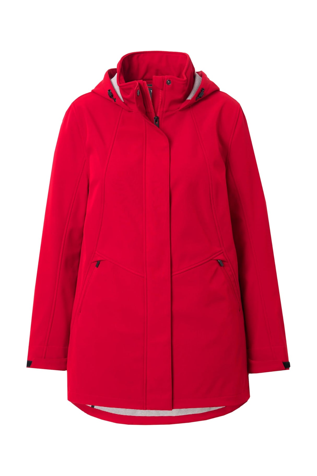 Ulla Popken Hyprar Softshell-longjacke, Wasserdicht, A-Linie, Kapuze Chaquetas, Salsa, 54-56 Mujeres