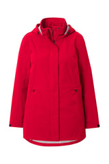 Ulla Popken Hyprar Softshell-longjacke, Wasserdicht, A-Linie, Kapuze Chaquetas, Salsa, 54-56 Mujeres